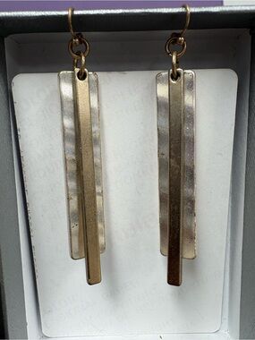 Gold and Silver Bar Drop Earrings - Artisan NYC